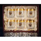 Подарочный набор стаканов  для виски 290мл с золотом 2шт; Артикул: ; Производитель стекла/хрусталя/фарфора:  Crystalex (Чехия); Цвет/Дизайн: золото г