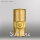 Свеча цилиндр "Металлик", 100x205мм, золото