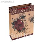 Пакет крафт "Распустившийся цветок", 31,5 х 9,5 х 41,5 см