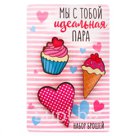 Набор брошей деревянных Мы с тобой идеальная пара