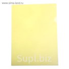 Папка-уголок A4, 180 мкм прозрачная, глянцевая, плотная, желтая