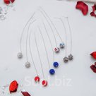 Серьги со стразами Цепочки шамбала цвет МИКС