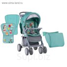 Коляска прогулочная Lorelli Foxy с накидкой на ножки, Зелёный / Green Happy Animals 1808