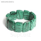 Браслет пластина косая, крупная "Малахит"