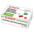 Зажимы для бумаг STAFF, комплект 12 шт., 41 мм, на 200 листов, черные, в картонной коробке