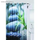 Штора для ванной Stones grey 180х200 Большие кольца