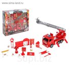 Игровой набор "Пожарные", инерционная машина, стреляет водой + 25 аксессуаров
