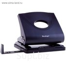 Дырокол Office Soft до 20 листов, пластиковый, чёрный, с линейкой