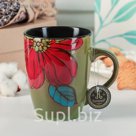 Кружка 320 мл "Муран. Цветок", цвет зеленый