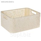 Корзина для хранения 39х28х18 см "Кружева", цвет бежевый
