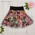 Юбка для девочки "Романс", рост 146 см (76), принт розы