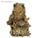 Часы настольные серия Полистоун. Животные. Волчонок. 1 бат. АА, 14*19см