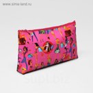 Косметичка простая на молнии "Девушки", 1 отдел, цвет малиновый