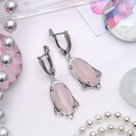 Серьги посеребрение гиппея Кварц розовый