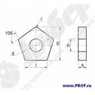Пластина 10113-110408 (PNUA-110408), пятигранная, Т15К6 (Н10), dвн.=6.35мм, гладкая