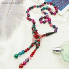 Кулон на декоративной основе "Агат турмалиновый", 70см