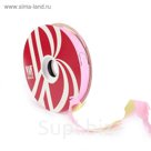 Лента-бант, декоративная, двухцветная, розово-золотая, 17/95 мм х 40 м