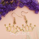 Серьги металл Корона цвет черн ное золото