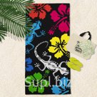 Полотенце пляжное 70*150 см, Ящерица, микрофибра 250гр/м2