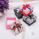 Коробочка подарочная под кольцо рисунок МИКС 4,5*4,5*3, цвет МИКС