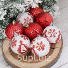 Новогодние шары "Ёлочки" (набор 8 шт.)