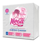 Салфетки бумажные, 50 шт., 24?24 см, 2-х слойные, «NEGA» («Нега»), белые, 100% целлюлоза
