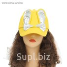 Карнавальная бейсболка с ушками, с бантом, желтая