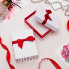 Коробочка подарочная под набор "Рафаэлло" 7*9см, цвет бело-красный