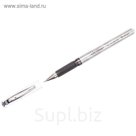 Ручка гелевая Silver, узел 0.5 мм, чернила чёрные, грип, игольчатый стержень