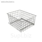 Корзина выкатная сетчатая SIBO SB400/200-SV/SH шариковые, серебро, 335х475х200 мм