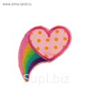 Термоаппликация "Сердце на радуге", 5,9*4,5см, разноцветная
