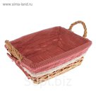 Корзина «Деревенька», с ручками, 26х20 см, H=9/13 см, ручная работа