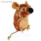 Игрушка Trixie "Мышь", 8см.,с пищалкой, плюш, коричневый.