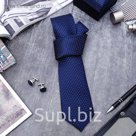 Набор мужской "Стиль" галстук 145*5см, запонки, ромб, цвет сине-серебристый
