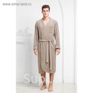 Халат мужской Elegant, размер 58, цвет капучино, велюр 240 г/м2