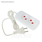 Удлинитель TUNDRA, 2 розетки, 1.7 м, 6 А, ШВВП 2х0.5, без з/к, ГОСТ
