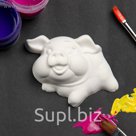 Фигурка под раскраску "Веселая свинка" 10х7см