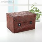 Короб для хранения с крышкой 27х20х16 см "Мотив", цвет коричневый