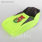 Матрас со съёмным чехлом "Медведь", цвет серо-салатовый