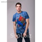 Футболка мужская Collorista 3D Parrot, размер M (46), цвет синий