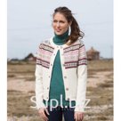 Женская жаккардовая кофта из шерсти ягненка WoolOvers, Артикул товара W6502, цвет молочный, размер L