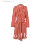 Халат женский запашной, цвет коралл, рост 158-164, размер 44