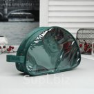 Косметичка на молнии "Ракушка", 1 отдел, зелёная