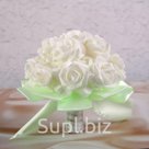 Букет дублер для невесты из латексных цветков бело мятный