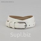 Ремень женский, блеск, гладкий, пряжка металл, ширина - 2 см, цвет белый