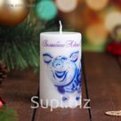 Свеча новогодняя "Хрюшка гжель" 6х10см