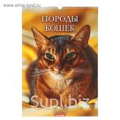 Календарь перекидной, ригель и пружина "Породы кошек" 2019 год, 34х49см