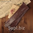 Перчатки женские, длинные, размер 7, с подкладом, цвет бордовый