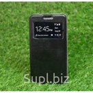 Черный кожаный чехол для Samsung Galaxy A7 View Cover Case 