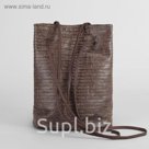 Сумка женская на магните "Переплетение", 2 отдела, коричневая
